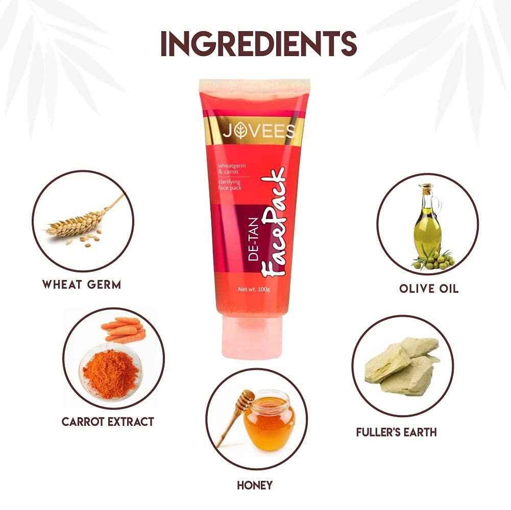 Jovees De-Tan Wheatgerm & Carrot Face Pack 100 gm
