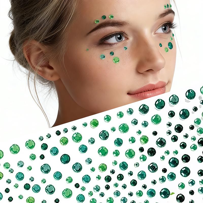 St Patrick's Day Face Gems Sticker Set - 4 Pack
