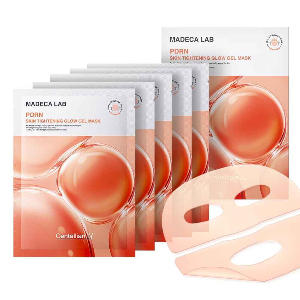 CENTELLIAN 24 Madeca Lab PDRN Skin Tightening Glow Gel Mask (4 pcs) – Firming & Hydrating Face Mask for Radiant Skin, Korean Skin Care. PDRN, TECA, Niacinamide.