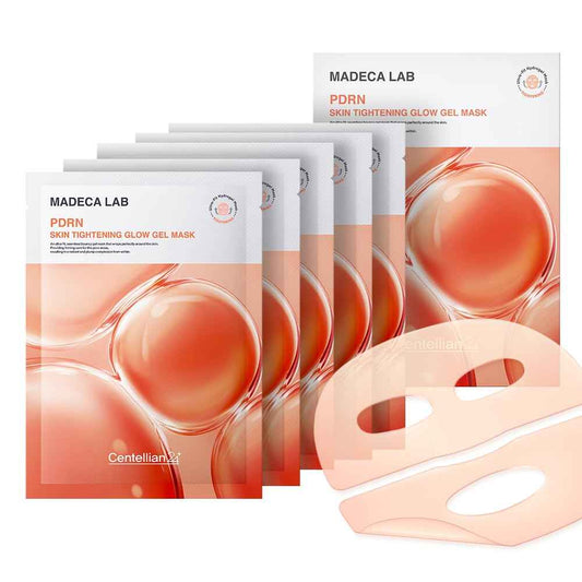 CENTELLIAN 24 Madeca Lab PDRN Skin Tightening Glow Gel Mask (4 pcs) – Firming & Hydrating Face Mask for Radiant Skin, Korean Skin Care. PDRN, TECA, Niacinamide.