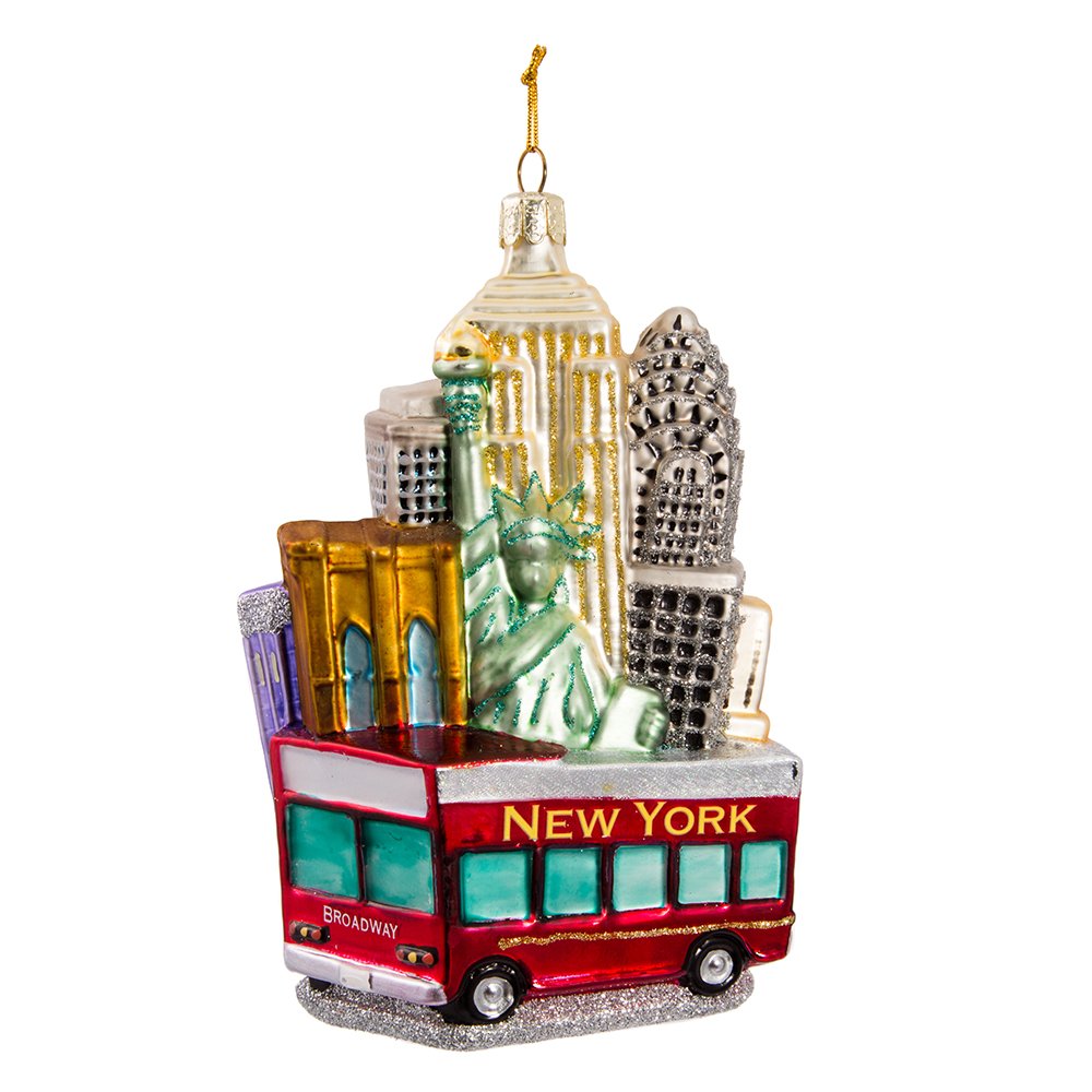 Kurt Adler New York City Cityscape, 5.53-inch Height, Multicolor, Glass Ornament