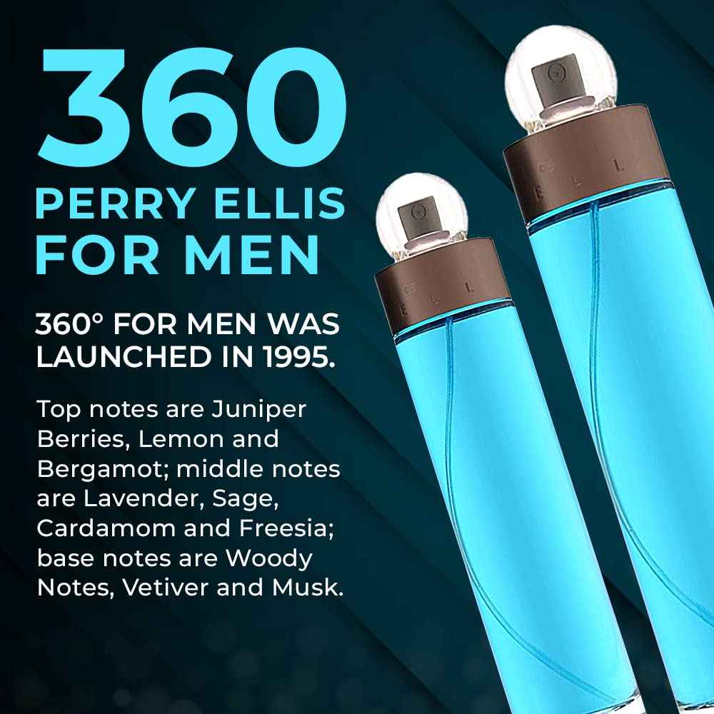 Perry Ellis 360 For Men Eau De Toilette Spray 6.7 Ounces, clear