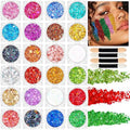 24 Color Chunky Glitter Gel Kit - Face, Body & Hair