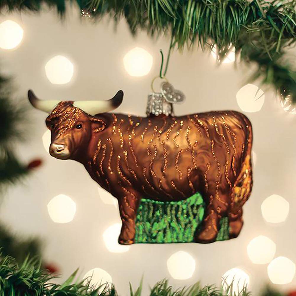 Old World Christmas Ornaments Highland Cow Glass Blown Ornaments for Christmas Tree