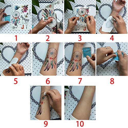 Glaryyears Large Full Arm Temporary Tattoo for Adults Women Men, 5-Pack Long-lasting Fake Tattoos for Body Makeup, Sleeve Realistic Tattoos