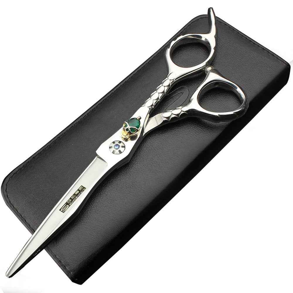 6-inch skull silver hair scissors salon hairdresser hairdresser Professional cutting and cutting hair special tools (Cutting Scissors)