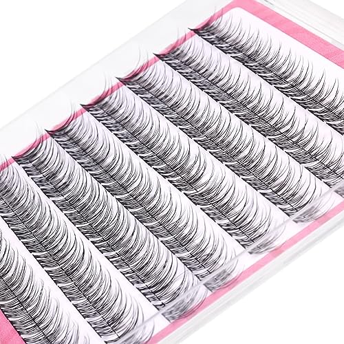 Natural Cluster Lashes Wispy CC-Curly 9-11MM Mixed Lengths Eyelash Extension Individual 96 Pcs DIY Lash Extension at Home by Mavphnee