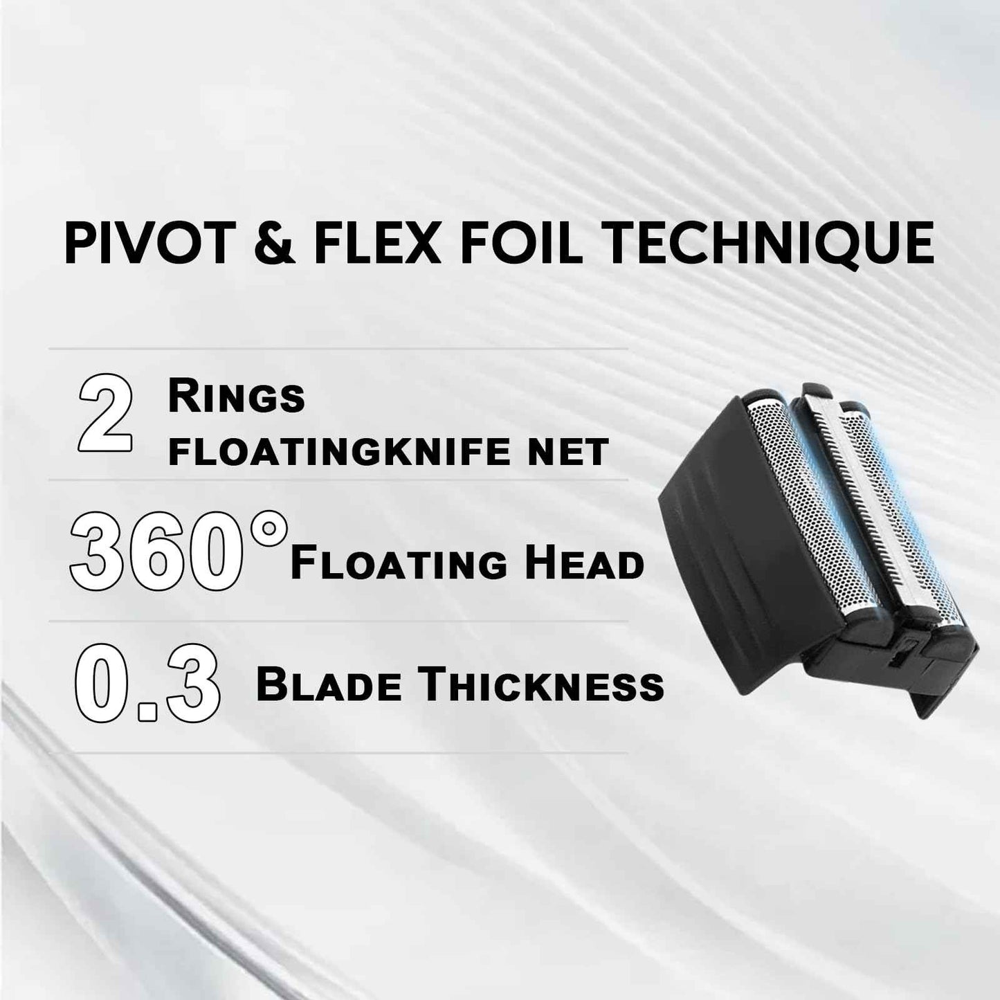 Replacement Shaver Foil Compatible with Remington Electric Shaver TITANIUM-X Flex & Pivot Foil and Cutter for F5800 & F7800, Replacement Heads Fit for Remington F4900, F5800 and F7800 (3 Pcs)