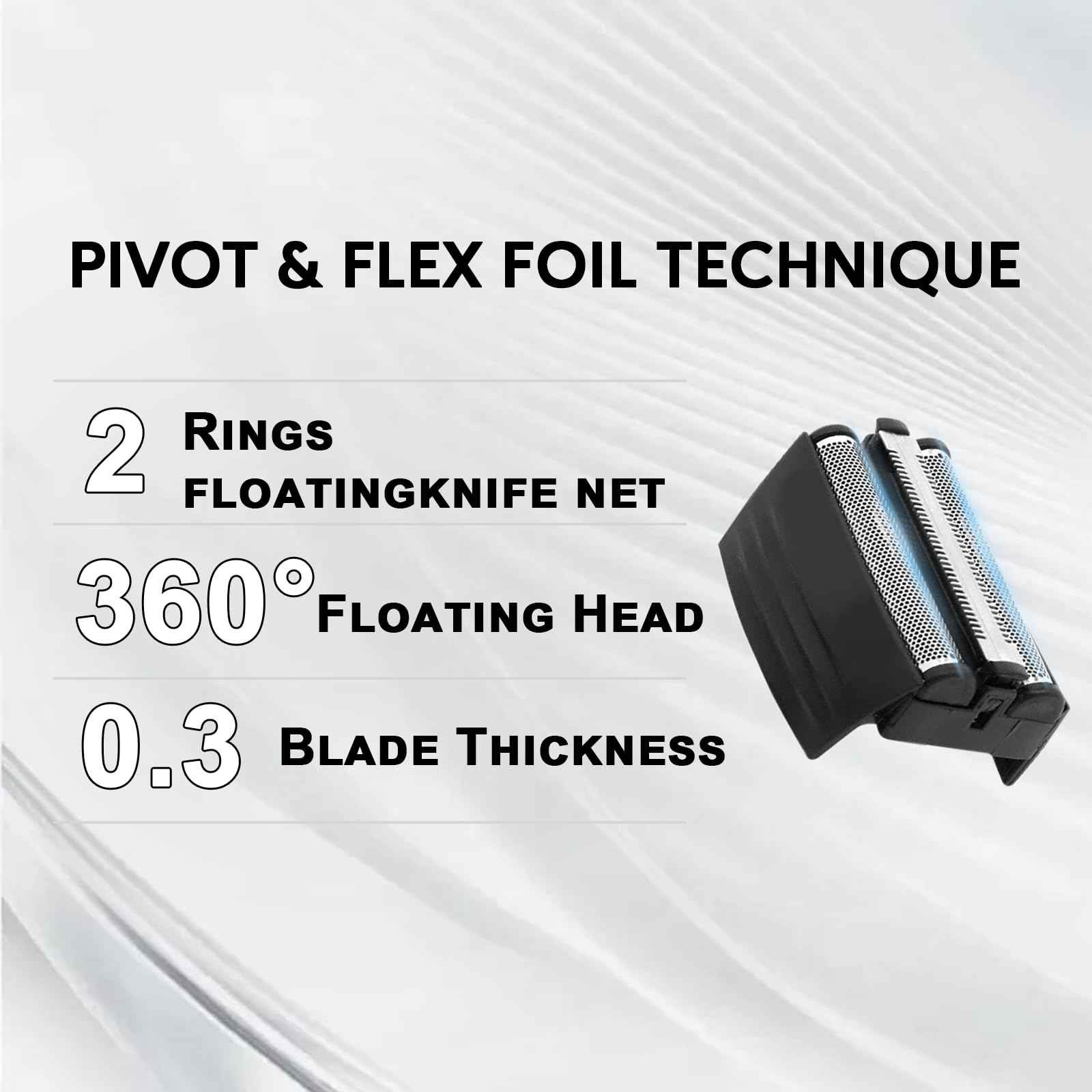 Replacement Shaver Foil Compatible with Remington Electric Shaver TITANIUM-X Flex & Pivot Foil and Cutter for F5800 & F7800, Replacement Heads Fit for Remington F4900, F5800 and F7800 (3 Pcs)