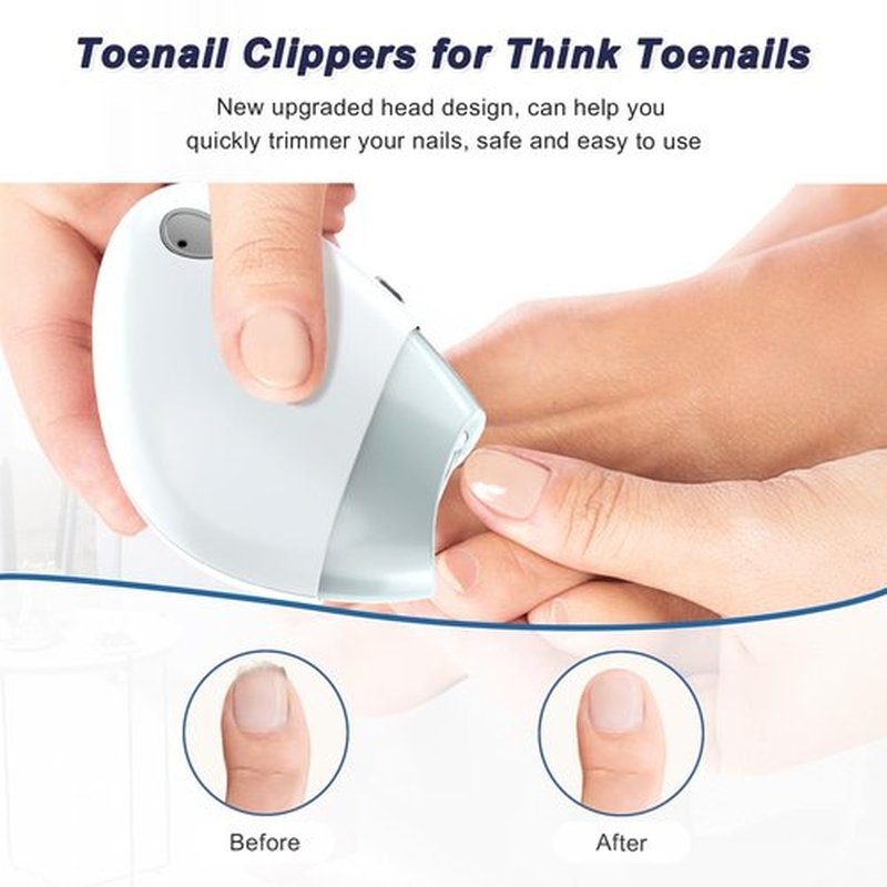 Electric Nail Clipper, Upgraded Toe Nail Clippers with Nail Scraps Storage, 2 Speeds, Magnetic Cover, Type-C Rechargeable, Safety Electric Nail File for Thick Toenails, Adult, Seniors, Men, Baby, Kids