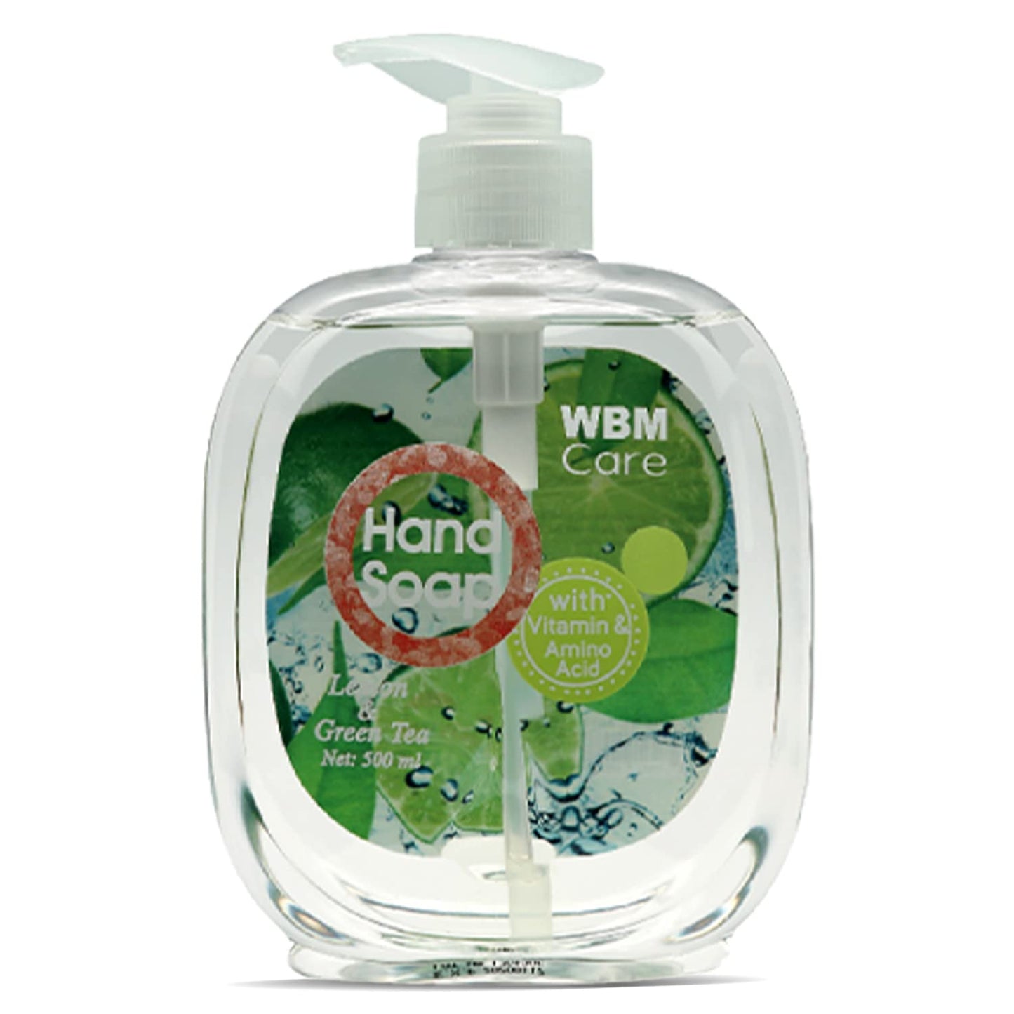 WBM Care Natural Liquid Hand Soap with Lemon & Green Tea,Cleanse and Moisturize Your Hands - 16.9 Ounce