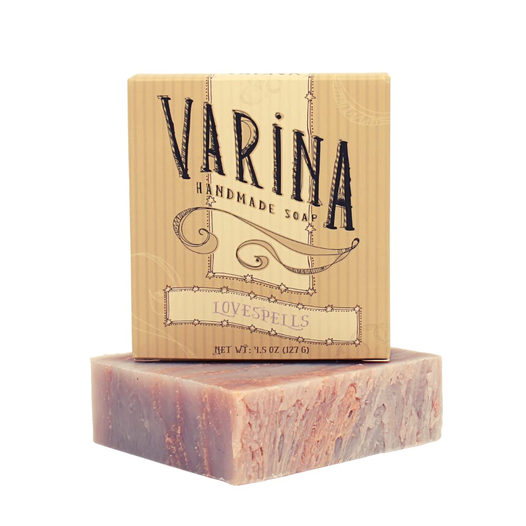 Varina Natural Lovespells Bar Soap - Gentle Cleansing for Sensitive Skin, Fruity - 3 Pack