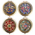 Vintage Foldable Double-Sided Makeup Mirror - Portable Metal Design