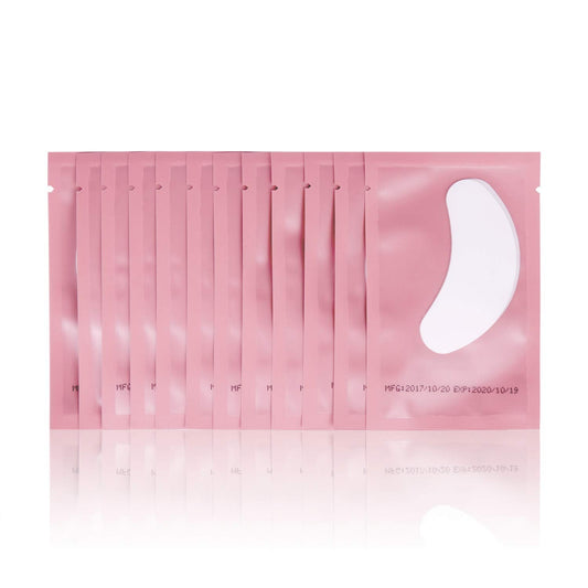 100 Pairs Set Under Eye Pads, Comfy and Cool Under Eye Patches Gel Pad for Eyelash Extensions Eye Mask Beauty Tool (Pink)