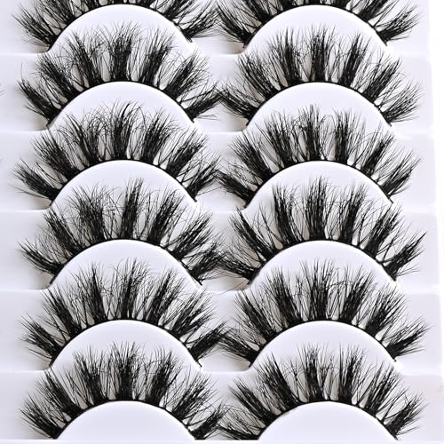 Fluffy Wispy False Eyelashes 14 Pairs | Natural, Reusable Volume Strips