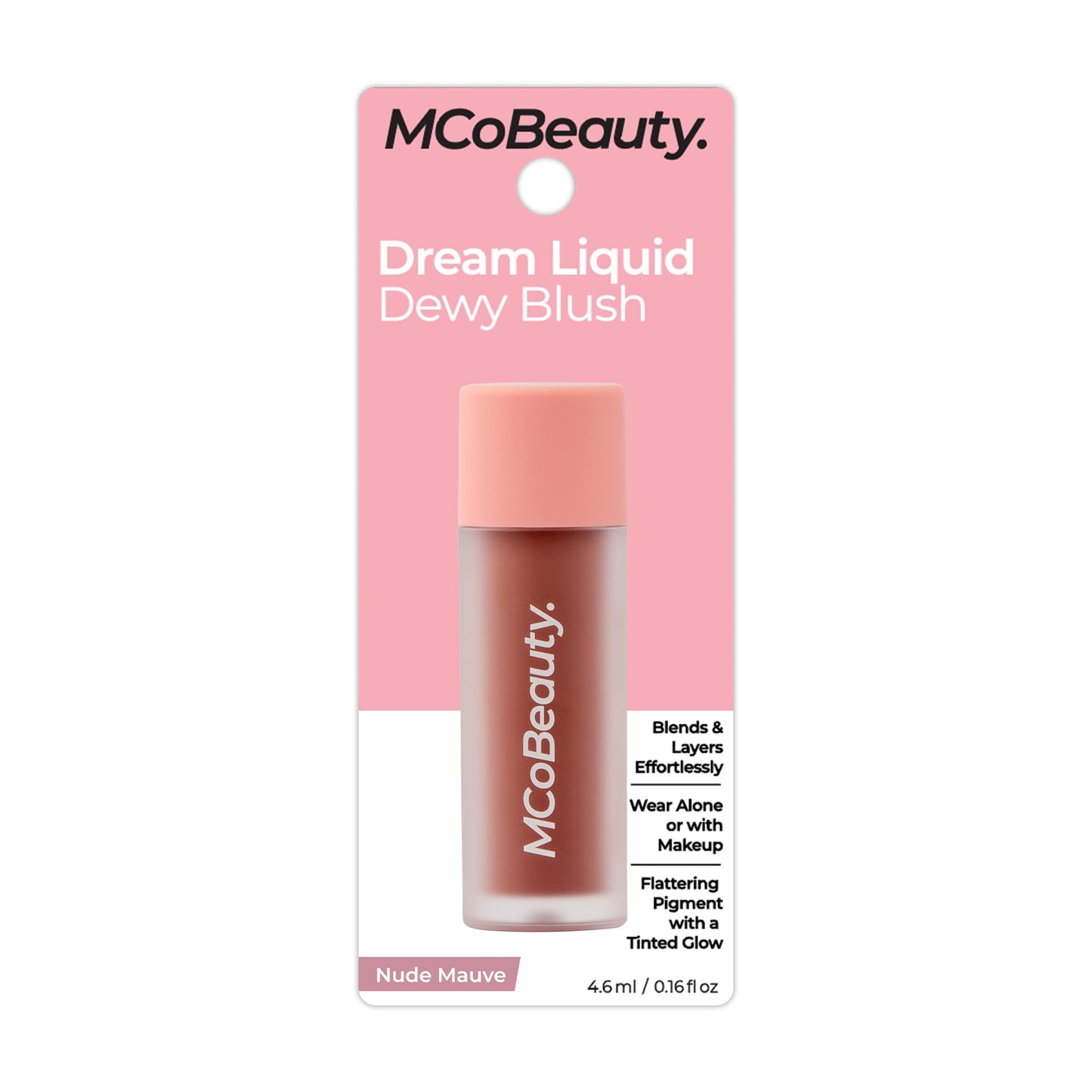 MCoBeauty Dream Liquid Dewy Blush, Nude Mauve, Radiant Flush for Fresh, Glowing Cheeks, Vegan, Cruelty Free Cosmetics