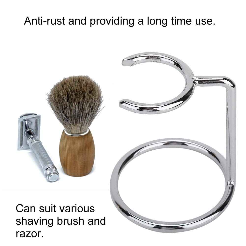MAVIS LAVEN Stainless Steel Universal Men Shaving Brush Holder Safety Shaving Brush Holder Stand Storage Shaver Kit Organizer