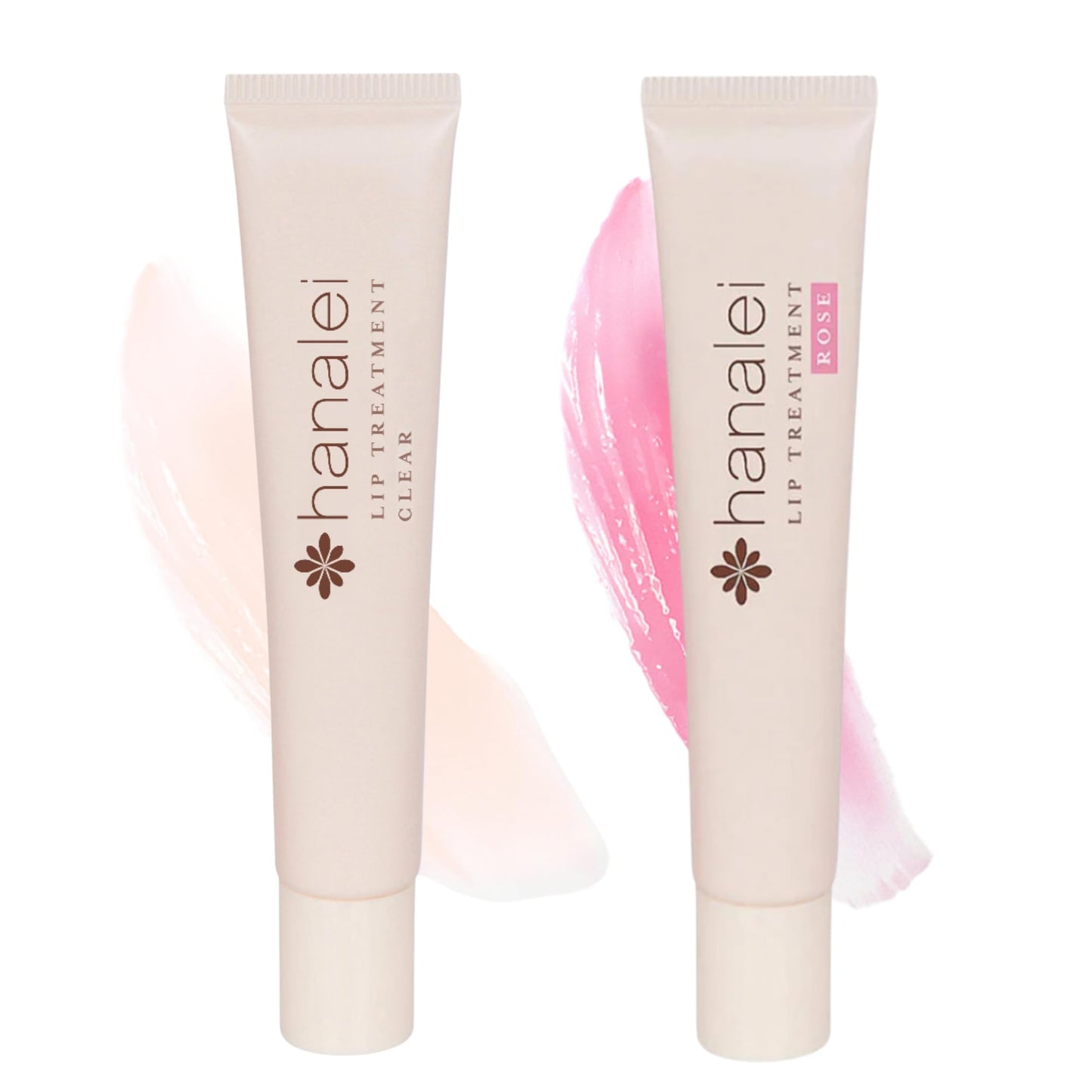 Hanalei Lip Treatment Bundle (Clear and Rose) | Made with Kukui Oil, Shea Butter, Agave, and Grapeseed Oil, Soothe Dry Lips (Cruelty free, Paraben free)