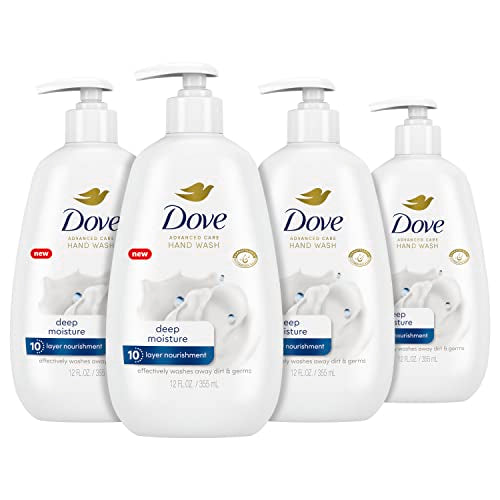 Dove Antibacterial Hand Wash Care & Protect Pack of 3 Protects Skin from Dryness & Advanced Care Hand Wash Deep Moisture 4 Count for Soft, Smooth Skin