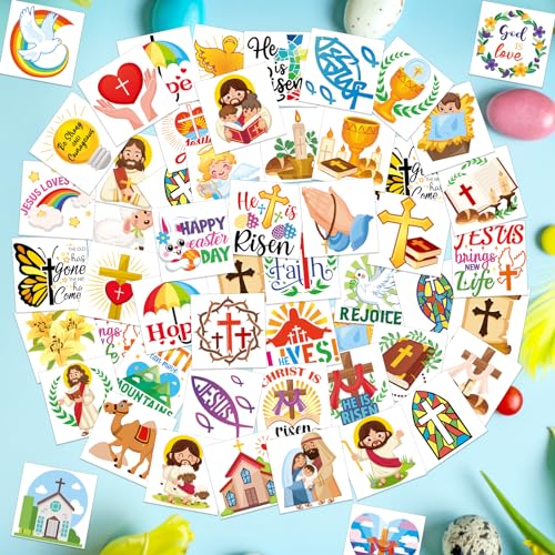96pc Easter Temporary Tattoos for Kids | Jesus & Cross Designs