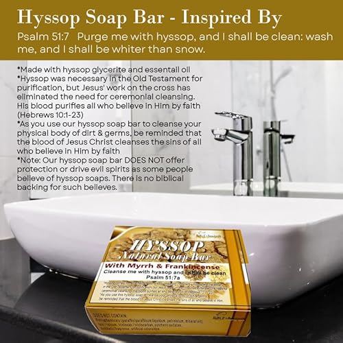 Cleanse Me With Hyssop Natural Soap Bar, Herbal Soap Bar Infused with Hyssop, Myrrh, and Frankincense Fragrance for Refreshing Experience (Myrrh and Frankincense)