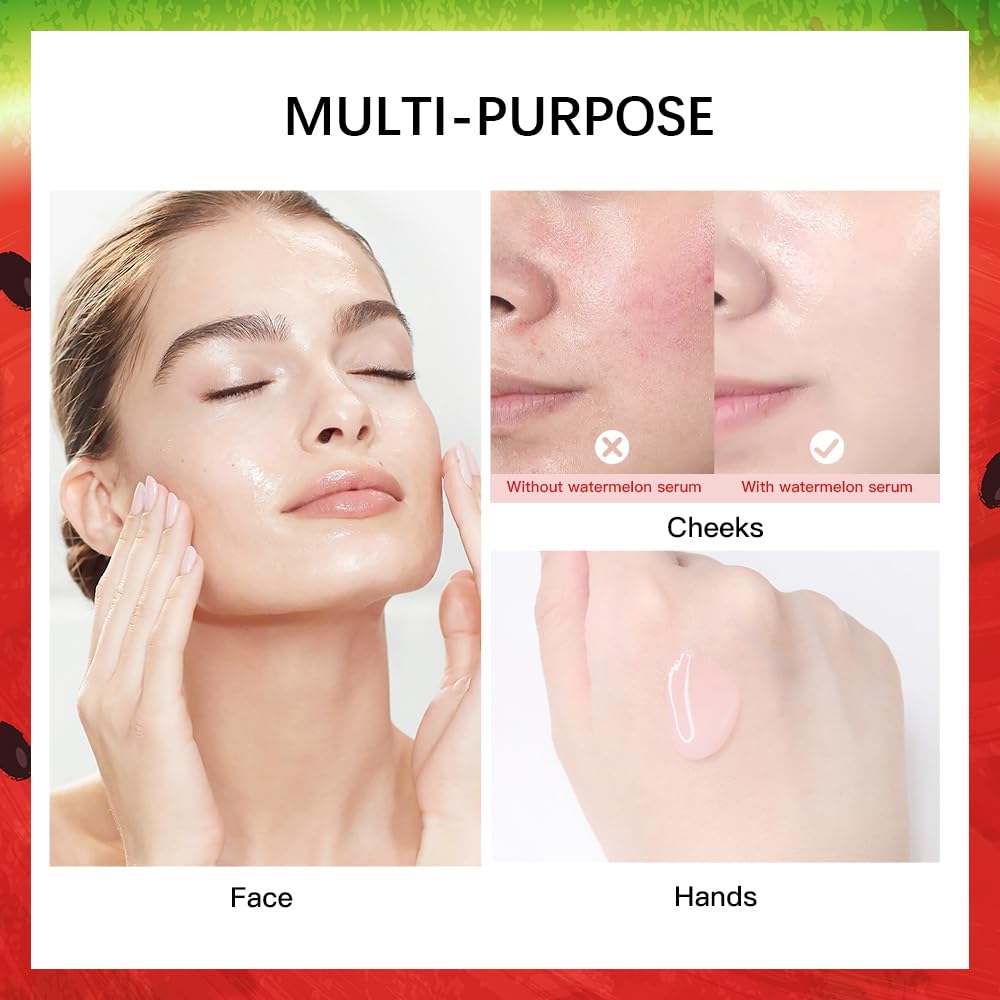 Watermelon Niacinamide Face Serum, Face Serum with Citrullus Vulgaris(watermelon) Fruit Extract, Sodium Hyaluronate, Glycerin, Serum for Skin Care, Moisturize (1PCS)