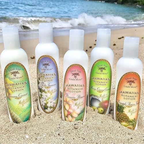 Island Soap and Candle Works Botanical Coconut Scented Body Lotion for Men and Women - Paraben Free Body Moisturizer - Hydrating Hawaiian Skincare - Creamy Coconut - 8.5 Fl Oz. Bottle