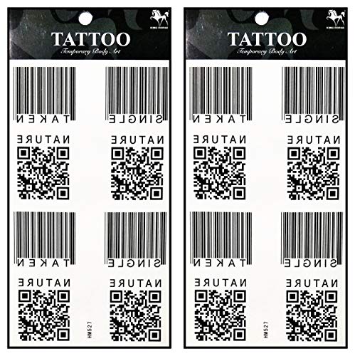 Waterproof QR Code Temporary Tattoos - 2 Sheets