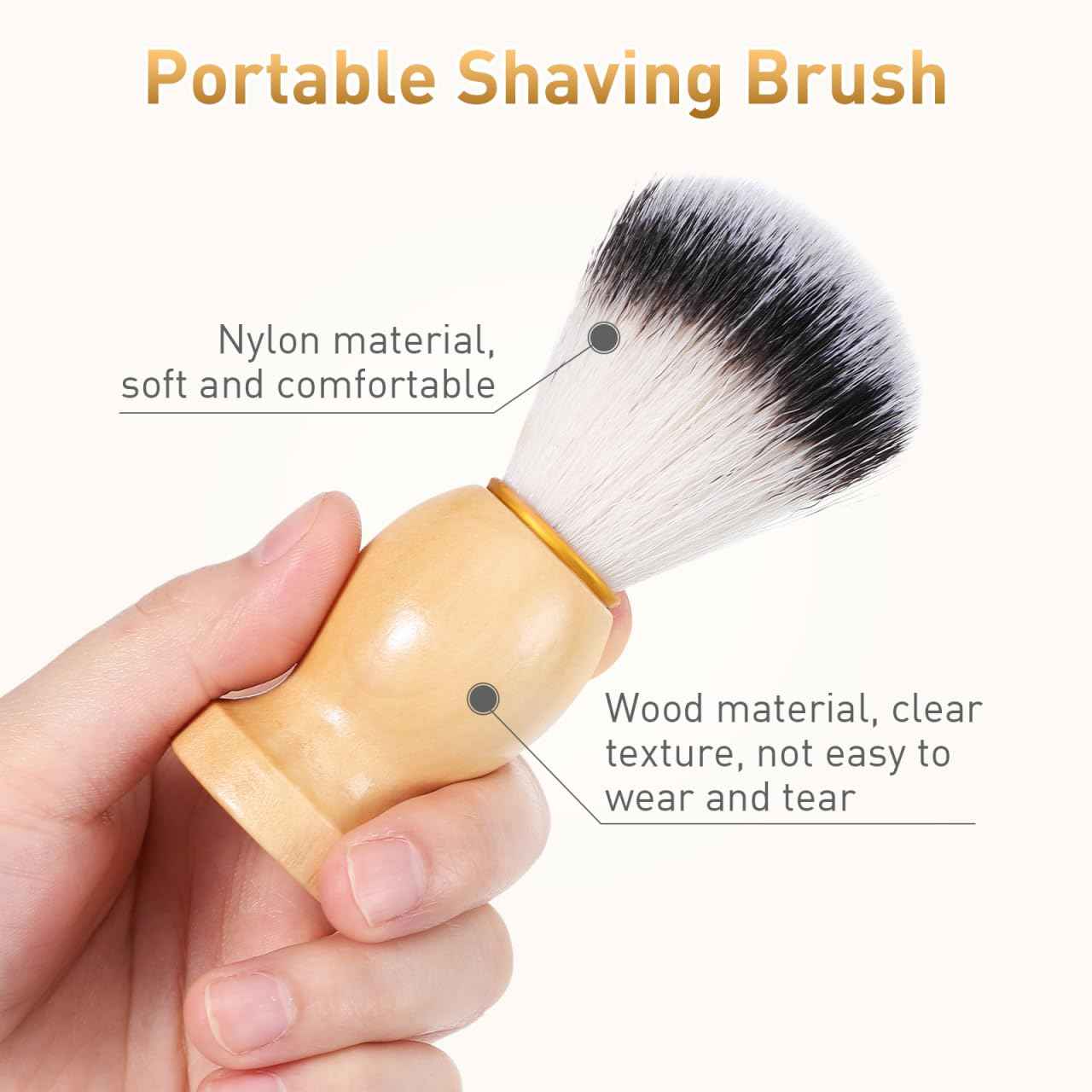10 Pcs Wood Handled Badger Hair Shaving Brush Professional Salon Tools Beard Grooming Tool for Men Shave Accessory