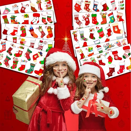 Christmas Stocking Temporary Tattoos 114 PCS