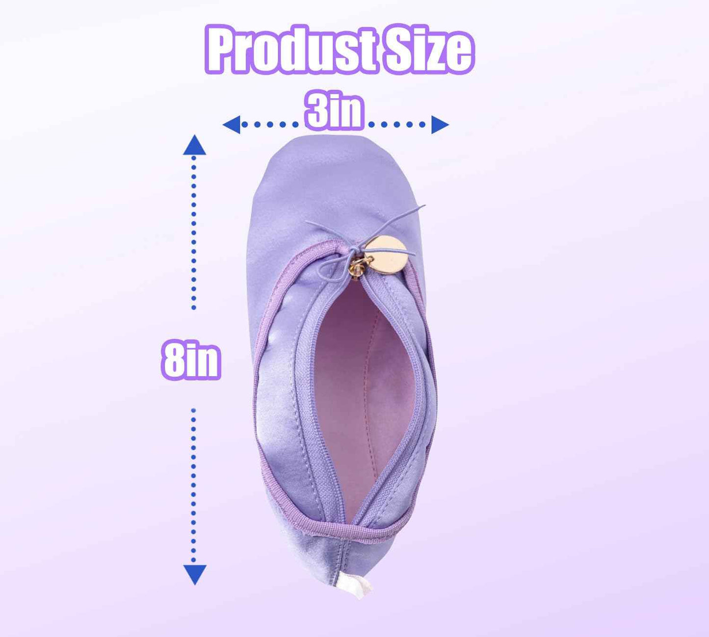 PWQEIONC Ballet Shoe Makeup Bag, Small Cosmetic Bag for Trip Portable Cosmetic Travel Bag, Makeup Organizer Bag Cosmetic Organizer for Women Girl Dancer Lover (Purple)