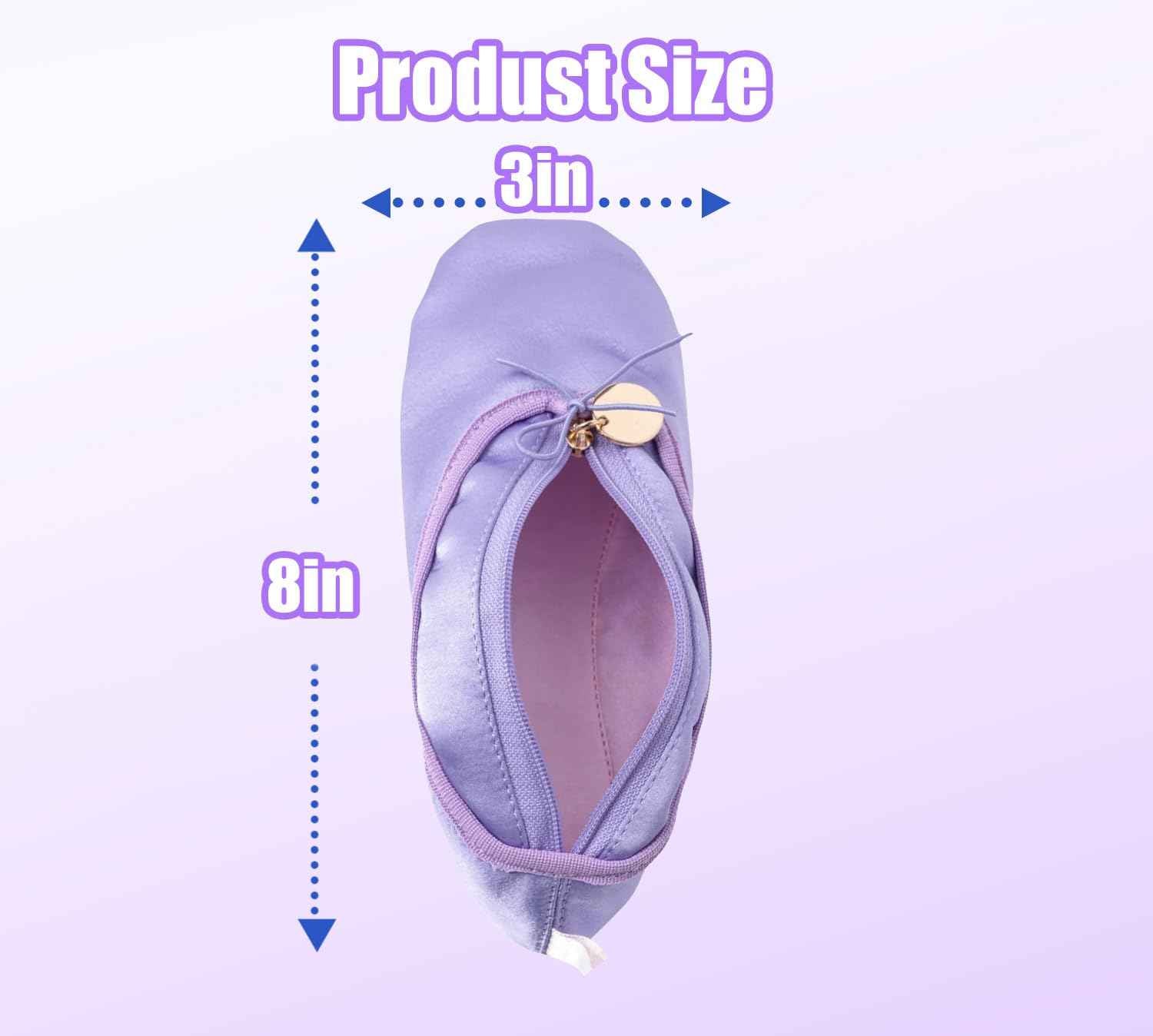 PWQEIONC Ballet Shoe Makeup Bag, Small Cosmetic Bag for Trip Portable Cosmetic Travel Bag, Makeup Organizer Bag Cosmetic Organizer for Women Girl Dancer Lover (Purple)