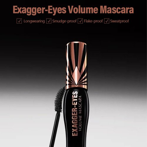 TAIKELOP Exagger-Eyes Volume Mascara Exagger-Black 4ML, Volumizing, Lengthening, Defining, Curling, Multiplying Mascara Makeup