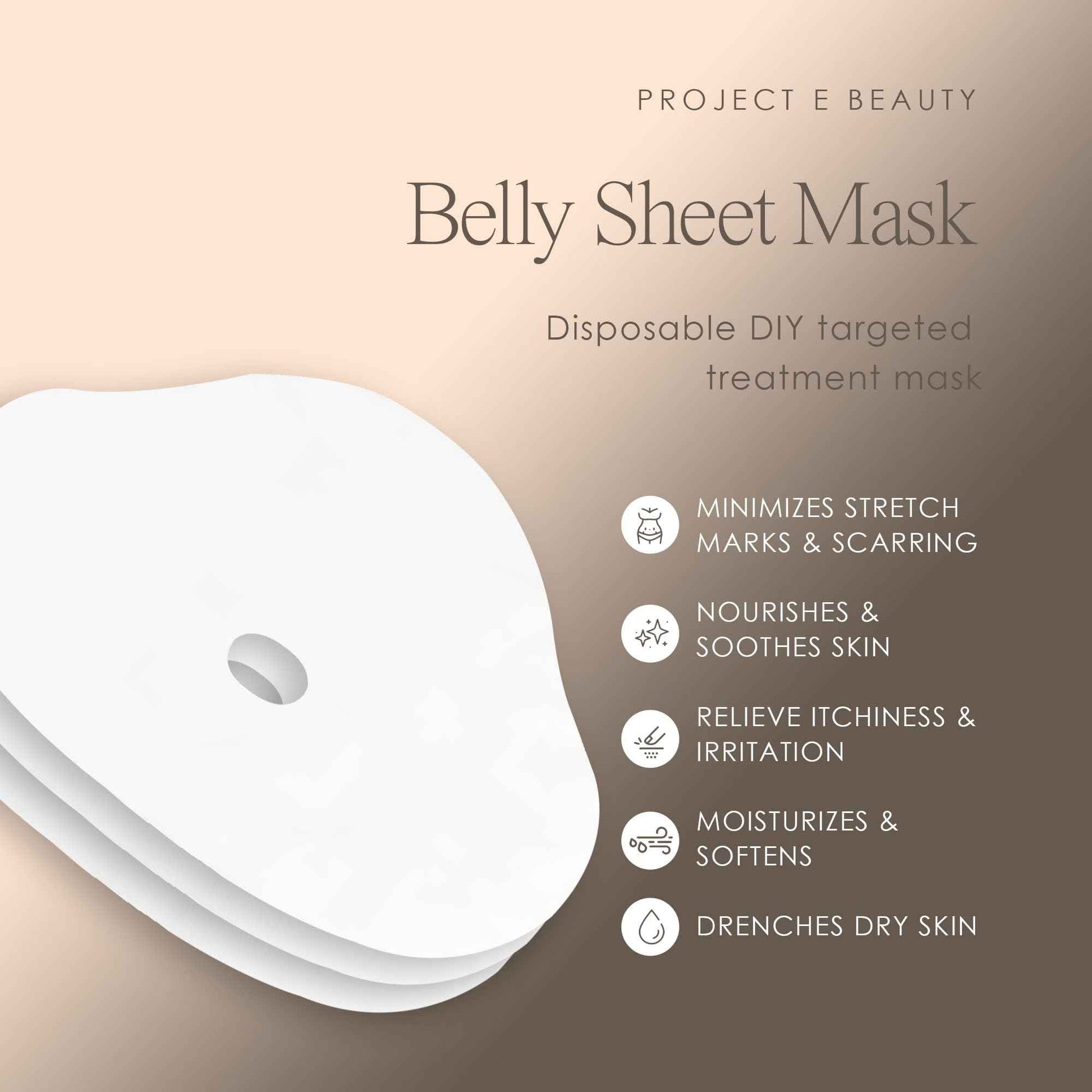 100pcs Disposable DIY Non-Woven Belly Sheet Paper by Project E Beauty | Belly Sheet Mask | Ultra Thin Cotton | for Home & Spa Salon Use | Skin Firming & Hydrating Treatments (100, Belly Shaped)