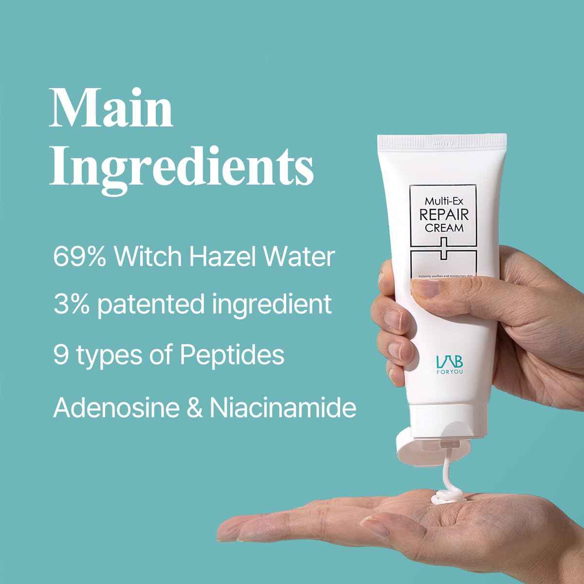 Lab for you Multi-Ex Repair Cream 100ml – Korean Face Moisturizer with Niacinamide & EGF | Skin Repair Cream for Sensitive Skin | Soothing Facial Moisturizer for Women | Hydrating Moisture