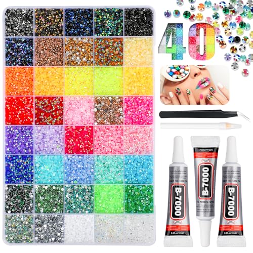 Complete Bedazzling Kit with 50000 Rhinestones & Glue Set