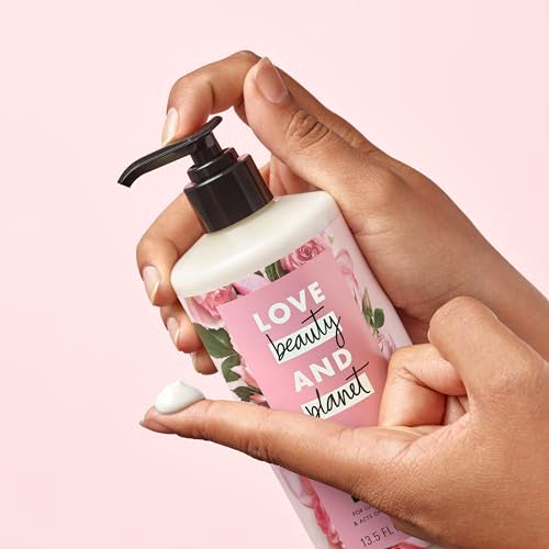 Love Beauty and Planet Delicious Glow Body Lotion Murumuru Butter & Rose for Soft, Glowing Skin Natural Ingredients, Plant-Based Moisturizers, Vegan, Cruelty-Free 13.5 oz