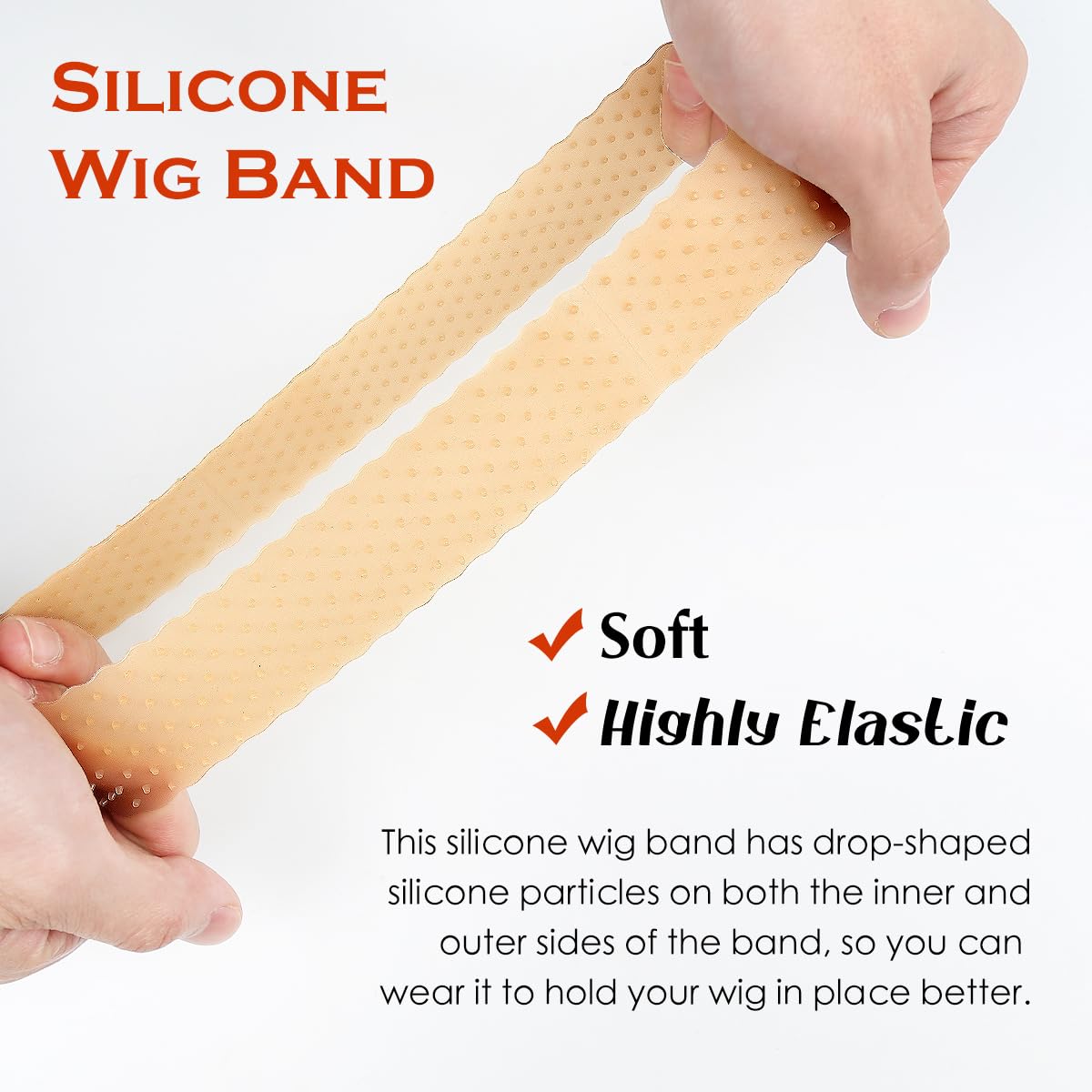 Yuest Silicone Wig Grip Band for Women - 2 Pcs Wig Caps, Secure Hold for Lace Front, Fits 20-24 inch Head Circumference, Ideal for Hair Styling, Hair Accessory for Women (Brown)