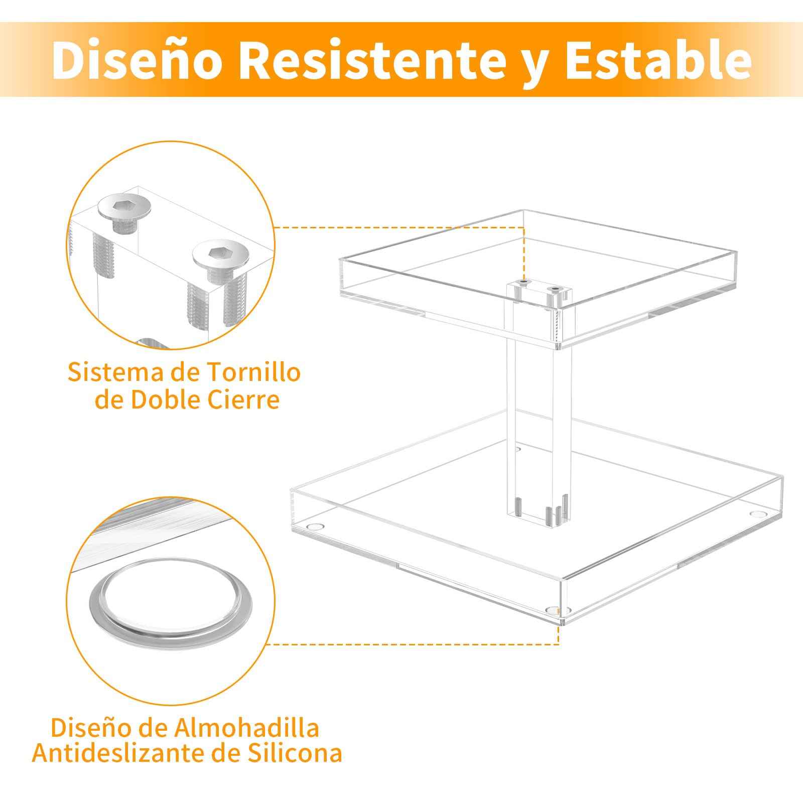 NIUBEE 2-Tier Acrylic Bathroom Cosmetic Storage Organizer for Dresser and Countertop - Standing Perfume Tray for Bedroom Decor