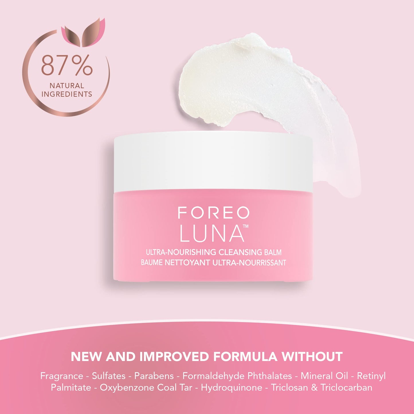 FOREO LUNA Nourishing Cleansing Balm - Gentle Waterproof Makeup Remover - Waterless Oil Cleanser - Eye Makeup Remover - Vegan - Cruelty & Fragrance-Free, Eco-Friendly - 2.5 fl. oz