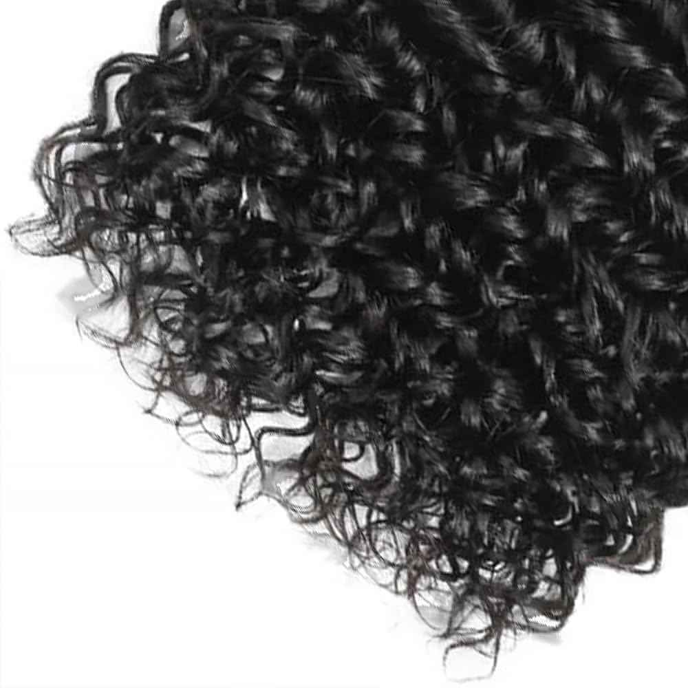Curly Wave Human Hair Bundles 26 Inch Kinky Curly Single Bundle #1B Natural Black Human Hair Unprocessed Native Virgin Hair 100g Total Double Weft Crochet Human Hair Extensions for Women