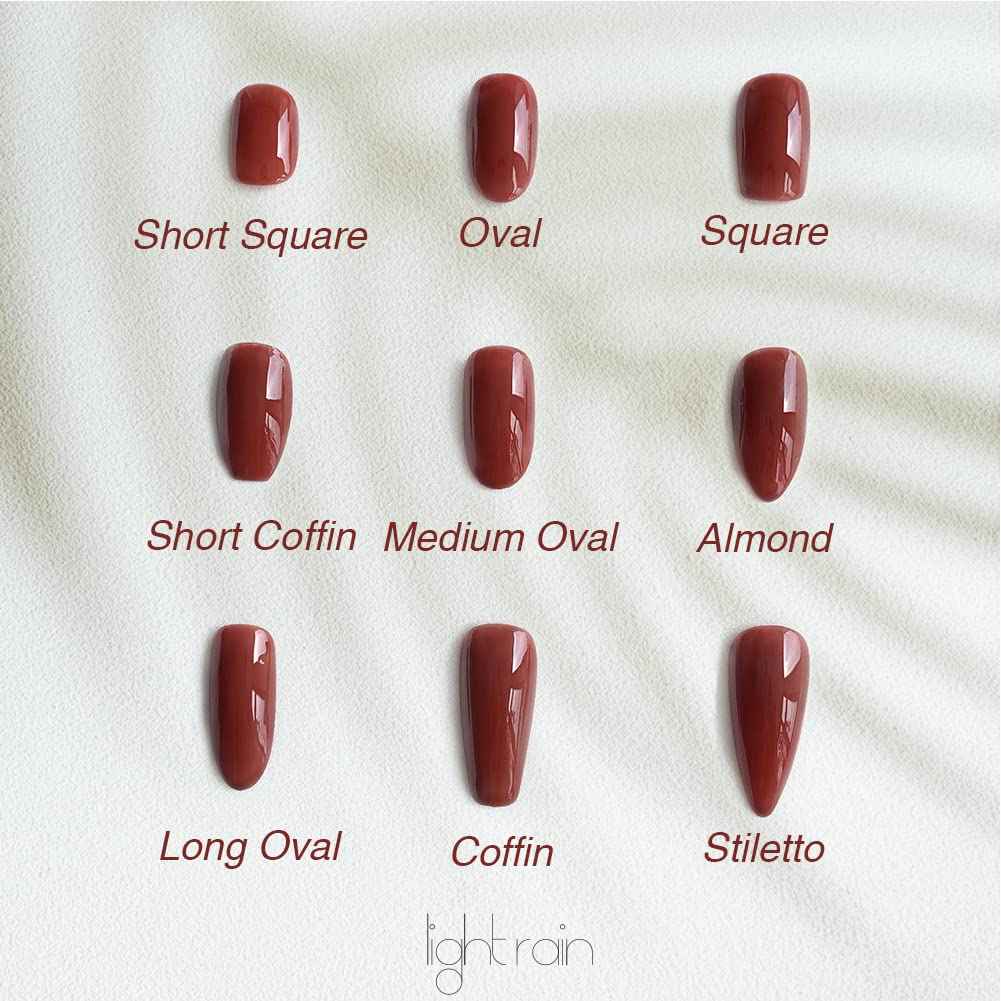 LIGHT RAIN Medium Press on Nails - Paris, Luxury Bling Reusable Seven Layers Gel UV Finish False Nails, Handmade Nail Art with Design by Licensed Manicurist, Medium Square Shape, Large Size