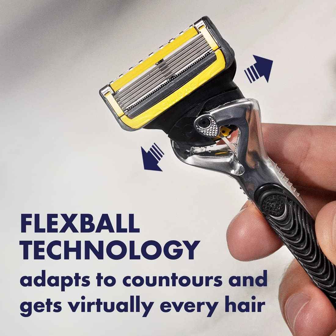 Gillette ProGlide Shield Men's Razor, 5 Bladed Razor, with Precision Trimmer, Comfortglide Lubrication, Glide and Comfort, Handle + 4 Blade Refills, Holiday Gifts for Men