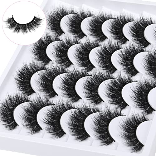 18MM Faux Mink Eyelashes - 12 Pairs Thick Volume False Lashes