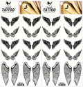 Black Angel Wings Temporary Tattoo Stickers - Pack of 2