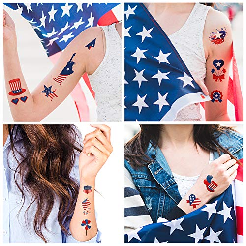 90Pc Fourth of July Temporary Tattoos Stickers