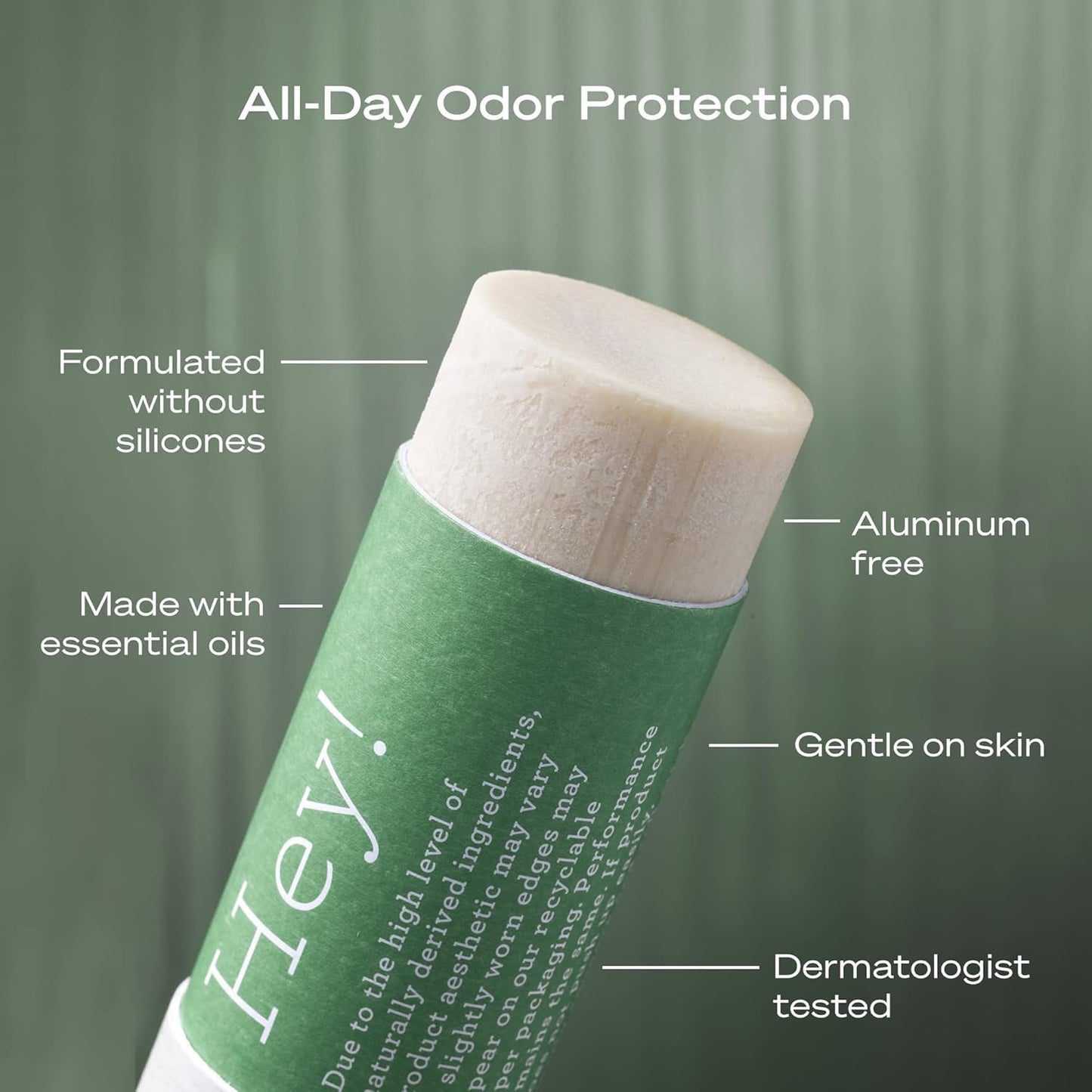 Hey Humans Deodorant, Aluminum Free Deodorant for Women and Men, Contains Naturally Derived Ingredients, All Day Odor Control, Refreshing Essential Oils, Earth Friendly Package, Apple Matcha