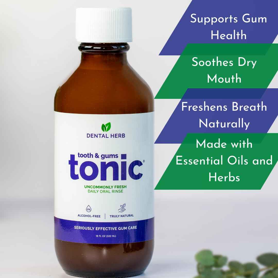 Soothe Gums & Freshen Breath Naturally | Herbal Oral Rinse with Essential Oils | Alcohol-Free, Fluoride-Free Mouthwash | Plant-Based Oral Care | Tooth & Gums Tonic by Dental Herb Company