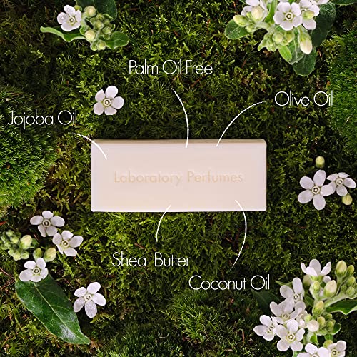 Laboratory Perfumes Amber Soap Bar | Infused with Amber Fragrance | Enriched with Shea Butter & Jojoba Oil | Palm Oil-Free, Plastic-Free & Skin-Kind (150g)