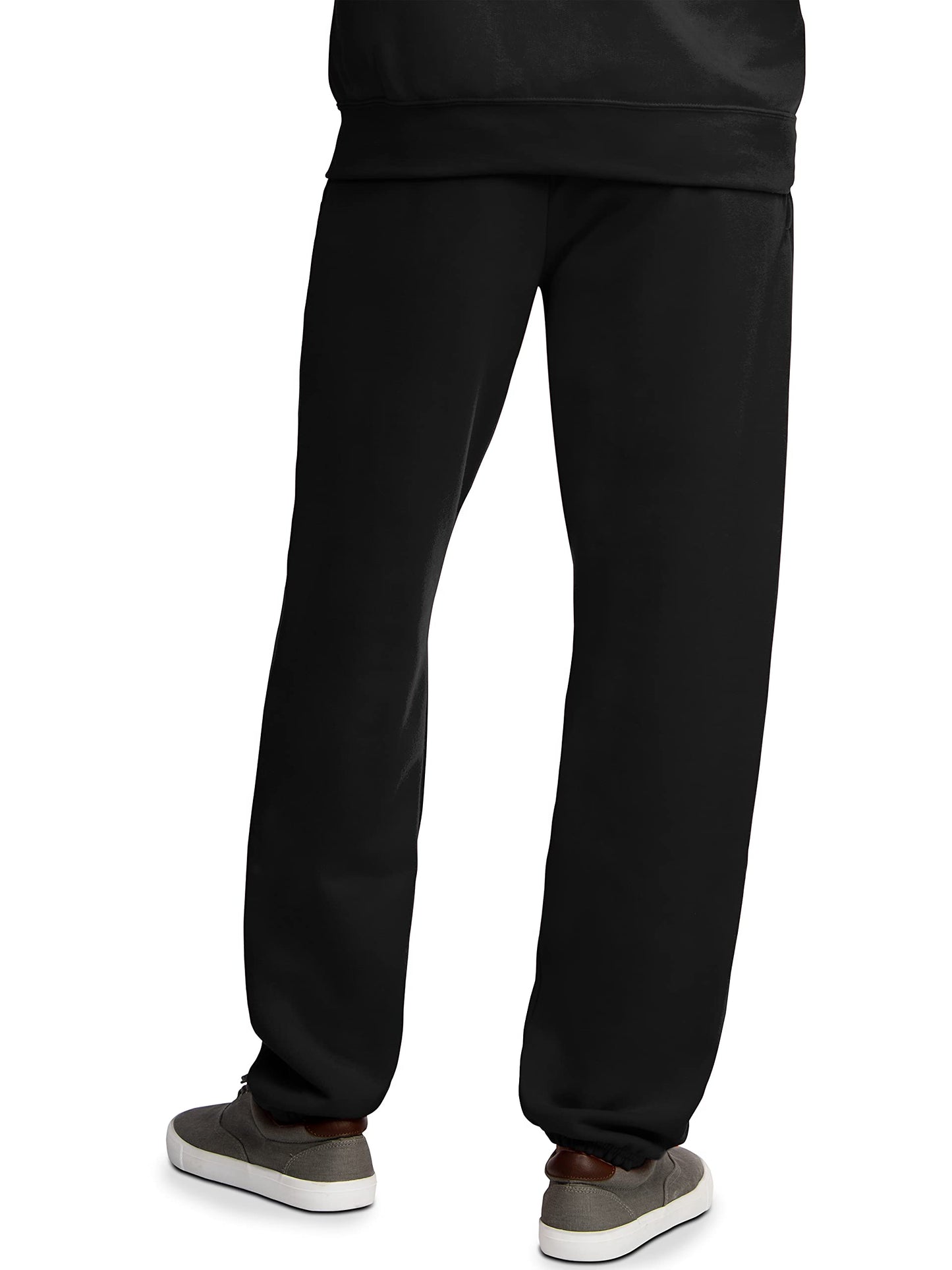 Fruit of the Loom mens Eversoft Fleece & Joggers (Regular Big Man) Sweatpants, Elastic Bottom - Black, Small US